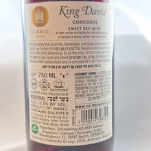 Lade das Bild in den Galerie-Viewer, Carmel King David Süßer Rotwein Concorde