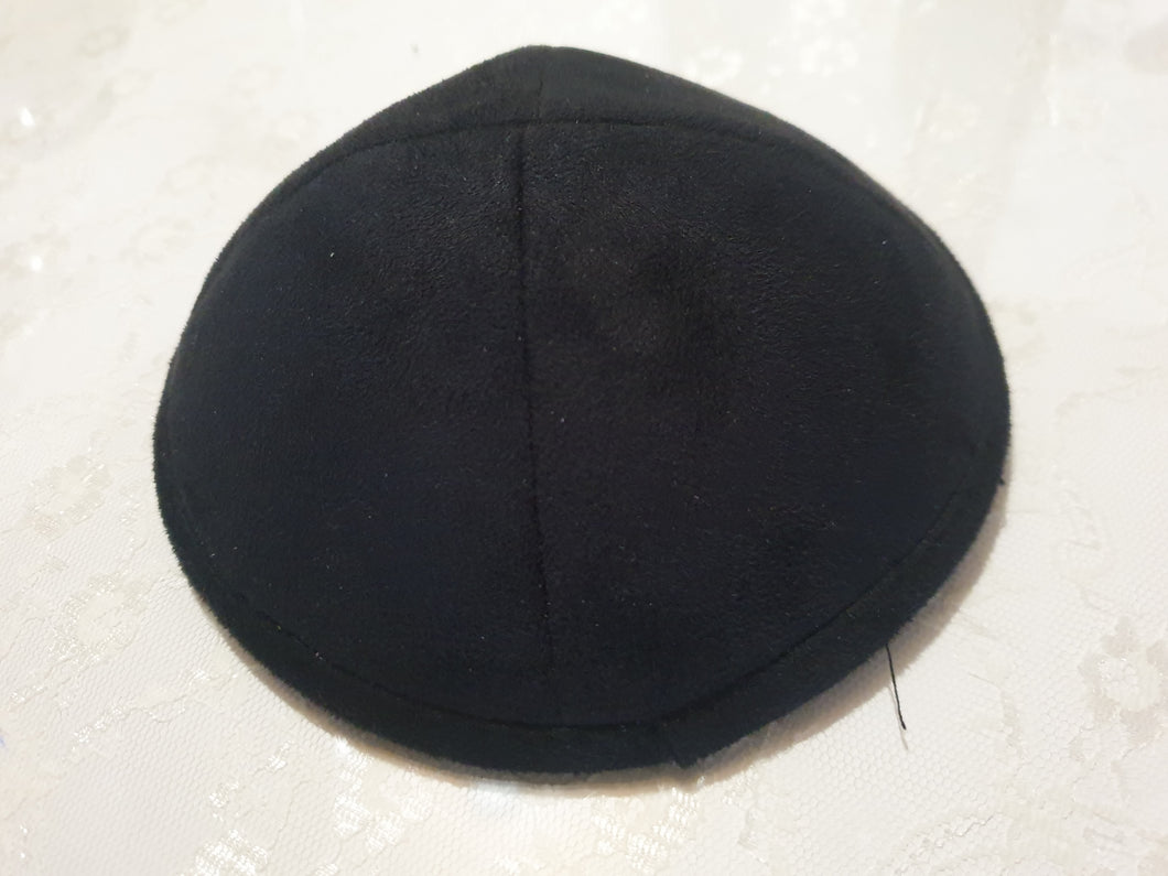 Kippa, schwarz, Samt, 18 cm