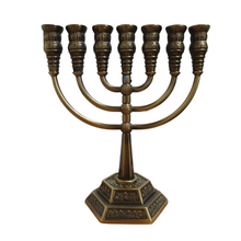 Lade das Bild in den Galerie-Viewer, Menorah 22cm, Jerusalem-Design
