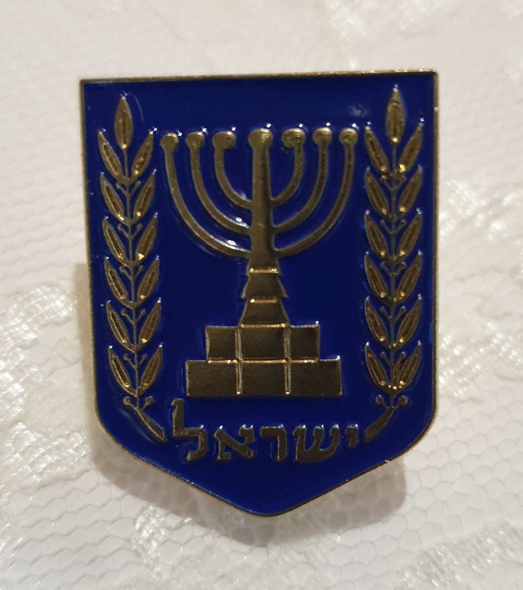 Anstecker Brosche Israel mit Menorah